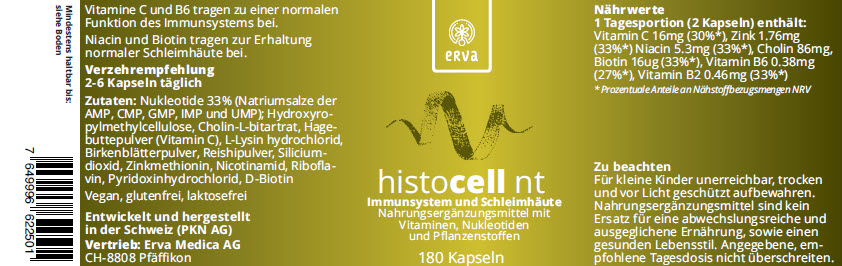 Erva histocell nt® mit 180 Kapseln