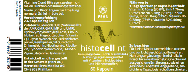 Erva histocell nt® mit 60 Kapseln
